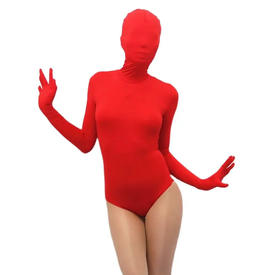 Plus Size Long Sleeve Bodysuit Body Sculpting Stage Showing Theatre Performance Cosplay Half Coat One Piece Tights Zentai Suit
