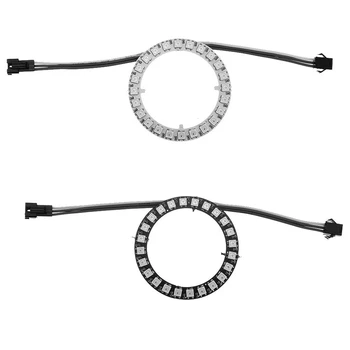 

CLAITE DC5V 24 Bits Pixel Ring Individually Addressable Round DIY WS2812B 5050 RGB LED Module Strip Ring Round Led Pixel Lamp