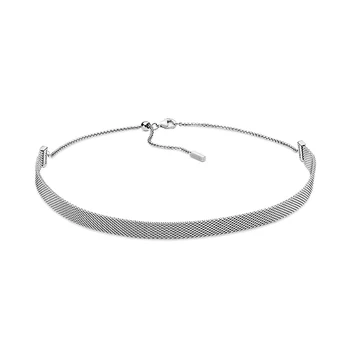 

2019[New] 100% sterling silver woven mesh necklace female fashion DIY neck chain clavicle chain REFLEXIONS398252 free shipping