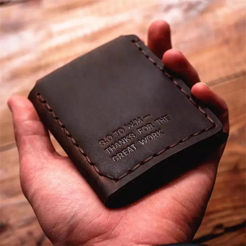 Vintage Erkek Cüzdanı El Yapımı Hakiki Deri Walter Mitty'nin Gizli Hayatı Aynı Stil Kısa Cüzdan Para Tutucusu Erkekler İçin Baba Hediyesi - skycover
