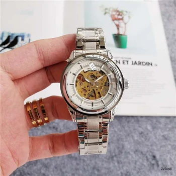 

Male Men's Mechanical Watches Skeleton Tourbillon Stainless Steel Watch for Men Wristwatch Man Luxury Clock Mechanical Watch Men