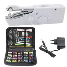 Portátil mini máquina de costura à mão ponto acessível costurar bordado sem fio roupas tecidos máquina de costura elétrica com kits de costura