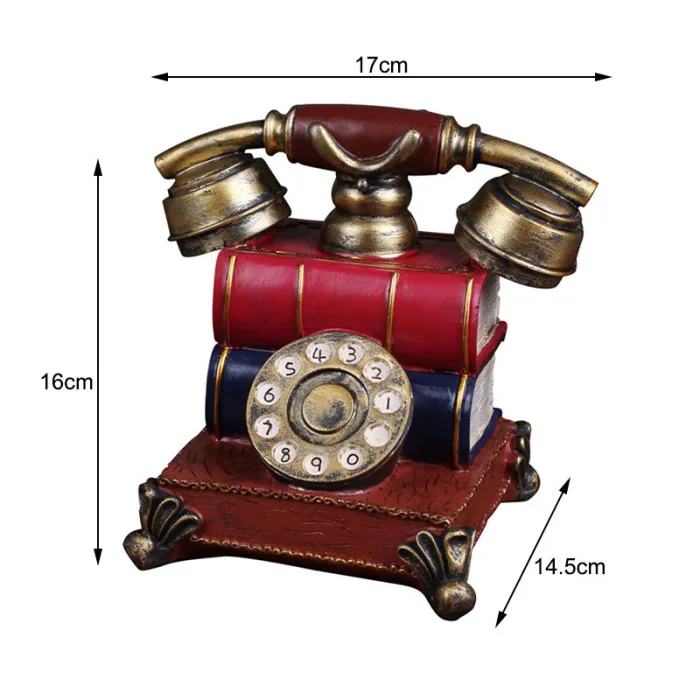 Ретро Смола Телефон фигурка Копилка Винтаж монета банк телефон подарок на день рождения декорация для кофейни JS23