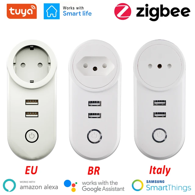 Tuya WiFi Smart Socket US Plug Outlet Smart Home 16A Zigbee Smart Plug  Works With Alexa  ,Google, Zigbee Gateway Hub - AliExpress