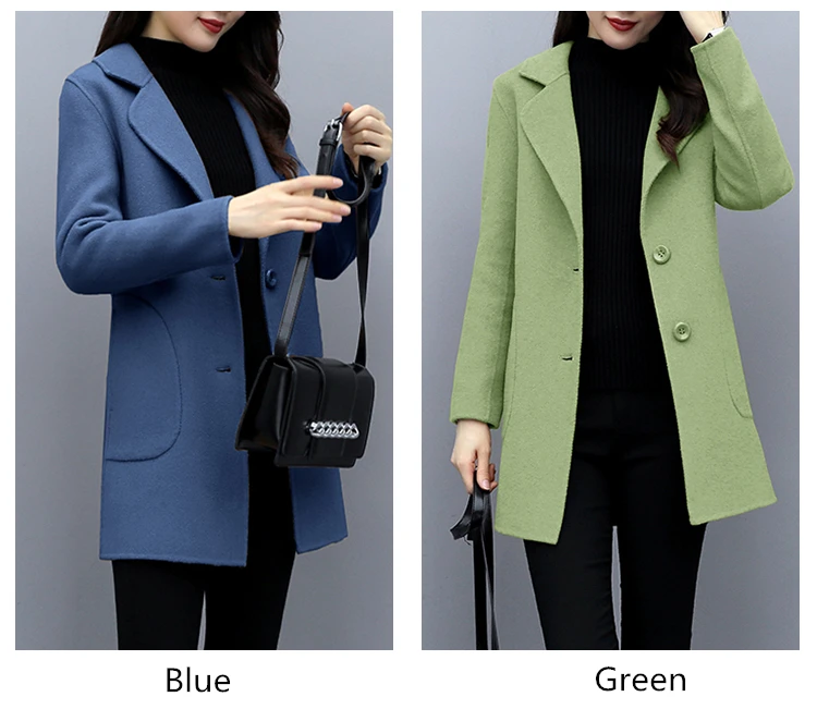 Женское шерстяное пальто, зимняя куртка, женское тонкое шерстяное длинное кашемировое пальто, Повседневный Кардиган, элегантные куртки из смешанной ткани размера плюс S-4XL