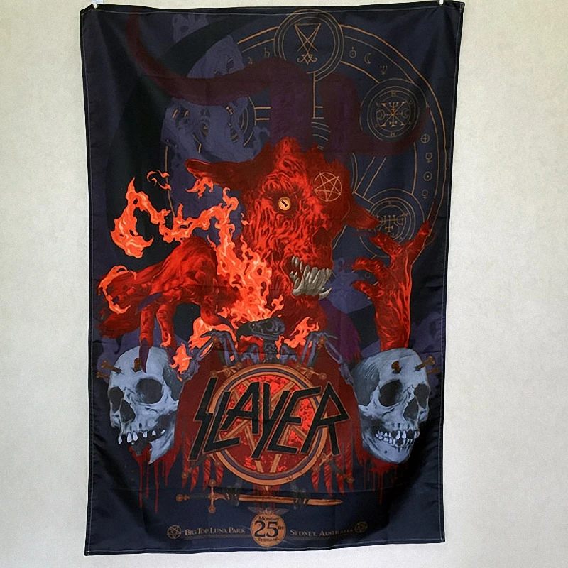 Slayer Nirvana рок группа висячая искусство водонепроницаемая ткань полиэстер ткань 56X36 дюймов флаги баннер Бар Кафе Отель Декор