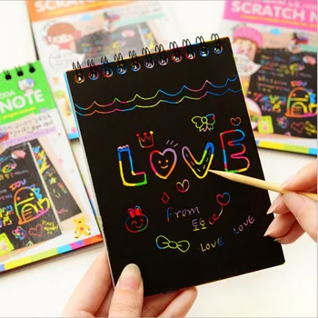 

1 PC Scratch Note Children's Creative DIY Scratch Painting Colorful Graffiti Notebook Creative DIY Environment Friendly Puzzle