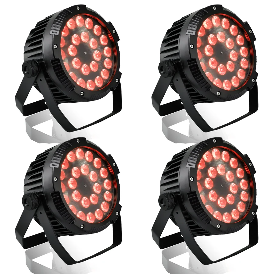 4 шт. IP65 Водонепроницаемый светодиодный светильник 24x18 Вт RGBWA UV 6 в 1 24x12 RGBW DMX512