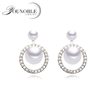 

White Pearl Earrings Silver 925 For Women,Real Natural White Freshwater Earrings Pearls Anniversary Gift