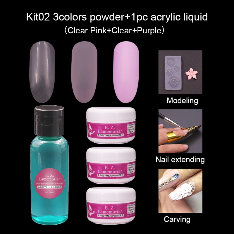 Lamemoria Dipping Powder Nail Glitter Without Lamp Natural White Dip Powder System Manicure Lamemoria Dipping Powder Nail Glitter Without Lamp Natural White Dip Powder System Manicure