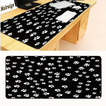 

Mairuige Black and White Paw Prints Mouse Pad Overlock Edge Large Gaming Mausepad Send Boy Friend The Best 30x80cm 40x90cm
