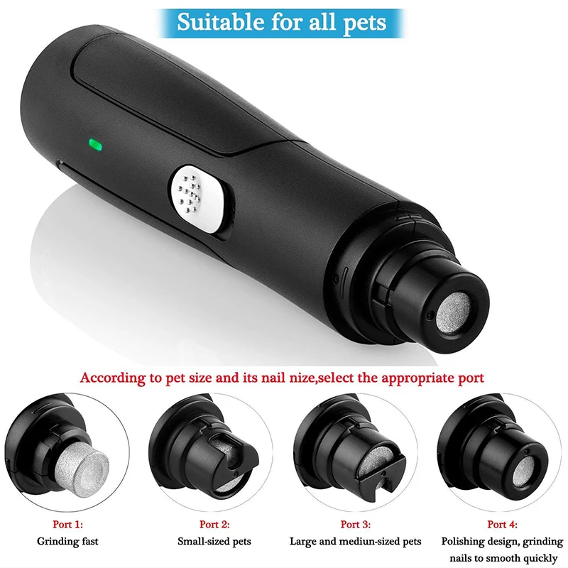 Dog Nail Grinder- Upgraded 2 Speed Quiet USB Rechargeable Professional Pet Nail Trimmer Paws Grooming& Smoothing Claw Care for