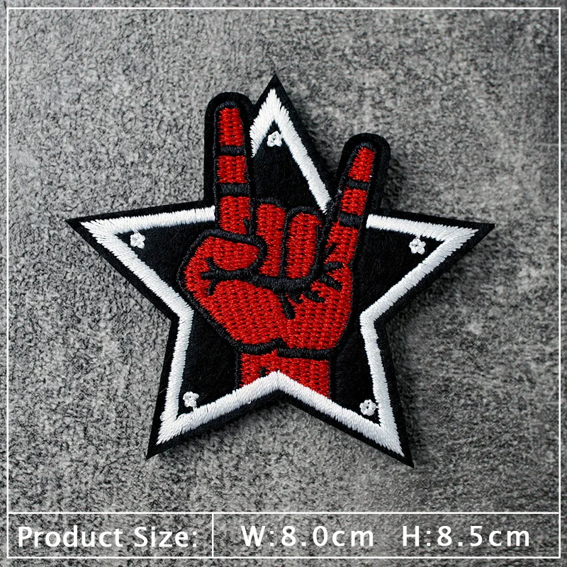 Band Patches Embroidery Applique Clothes Ironing Sewing Supplies Decorative Badges ROCK MUSIC