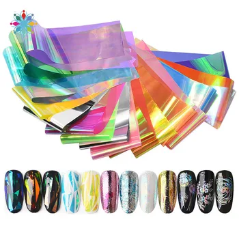 

14Pcs/Lot Nail Art Stickers Candy Star Paper Laser Transfer Nail Stickers Decals Tips Nail Art Decoration