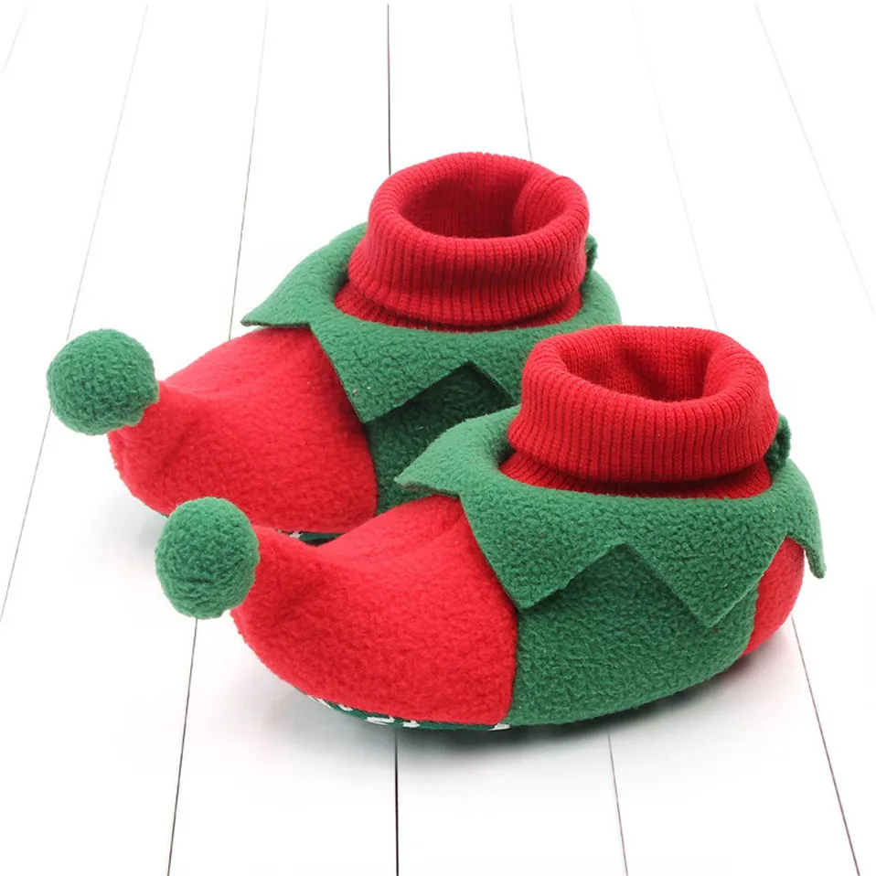 Зимняя Теплая обувь для маленьких девочек и мальчиков; Bobcute; Рождественская обувь для первых шагов; нескользящая обувь для новорожденных; обувь для маленьких девочек