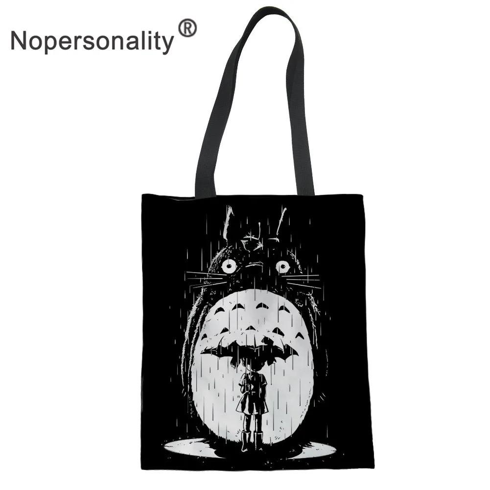 Nopersonality Мой сосед Тоторо сумка на плечо для женщин Холст сумки мультфильм повседневное дамы колледж девочек шоппер сумки - Цвет: Z5590Z22