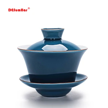 

Celadon Tea Tureen 140ml Kung Fu Tea Set,Chinese Kung Fu Flower Gaiwan Puer Kettle,Teapot lovers must have Tea accessories