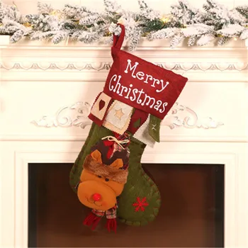 

Christmas Stockings Ornament Noel Christmas Decorations for Home Candy Dragee Gift Bag Christmas Stocking New Year 2021 Present