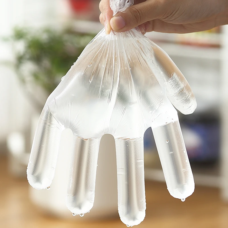 100pcs/pack Disposable Household Gloves Plastic Gloves Restaurant BBQ Plastic Multifuctional