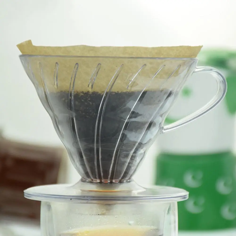 4Cups Coffee Dripper V60 Heat-Resistant Resin Barista Tools Coffee Brewing Filter Cup Hand-washed Glass Drip Filter Pot
