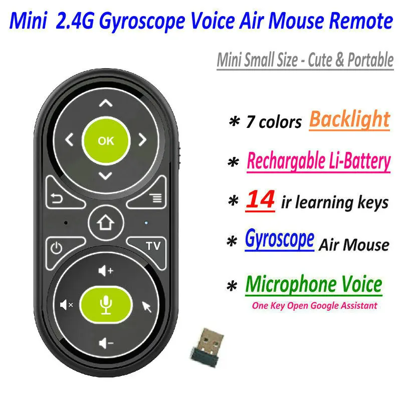 Пульт дистанционного управления TK08 Mini Air Mouse 14 IR Learning Google Voice универсальный пульт