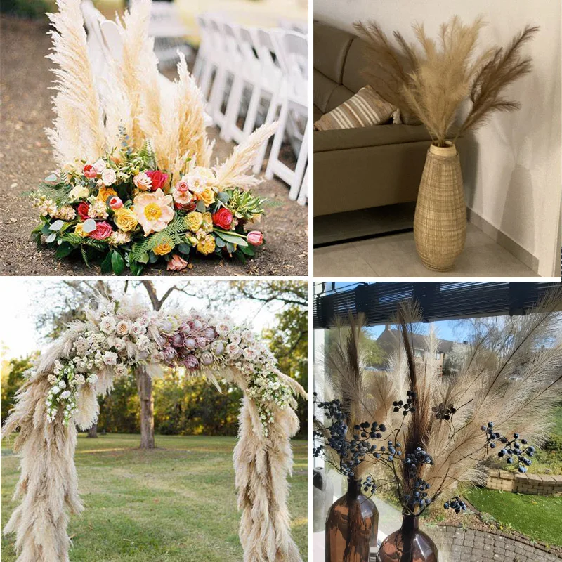 Bouquet De Fleurs De Pampas Séchées Artificielles, Décoration De Fausses  Plantes Pour La Maison, Mariage, Buffet, Style Plumeau, 120cm - Fleurs  Séchées Et Artificielles - AliExpress