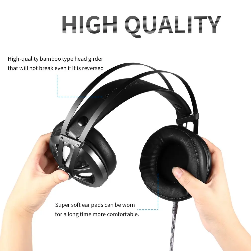 Gaming Headset Stereo Over-ear Gaming Headphones with LED Light Built-in Microphone Wired Game Earphones for PS4 PC Gamer
