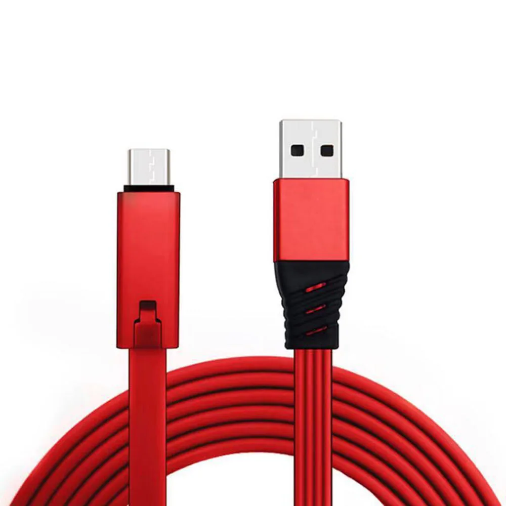 1,5 м, кабель для зарядки мобильных телефонов, быстро отрезаемый, Ремонтопригодный USB шнур питания, быстрая зарядка для iPhone Android type C - Цвет: red for IOS