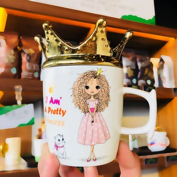 

OUSSIRRO Crown Theme Milk / Coffee Mugs Cartoon MultiColor Mugs Cup Kitchen Tool Gift X-Mas Gift