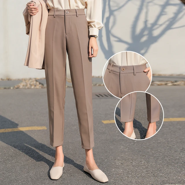 Cropped cigarette trousers  Beige  Men  HM IN