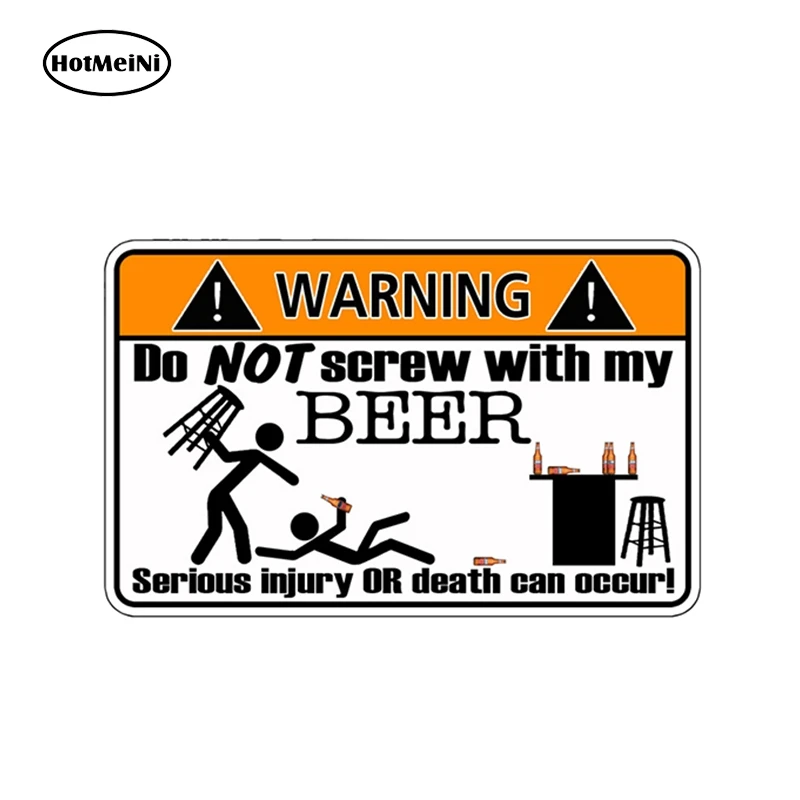 HotMeiNi 13cm X 8.3cm Don't Screw with My Beer Vinyl Sticker Decal Graphic Warning Laugh Joke Prank JDM Style Fun Car Stickers |