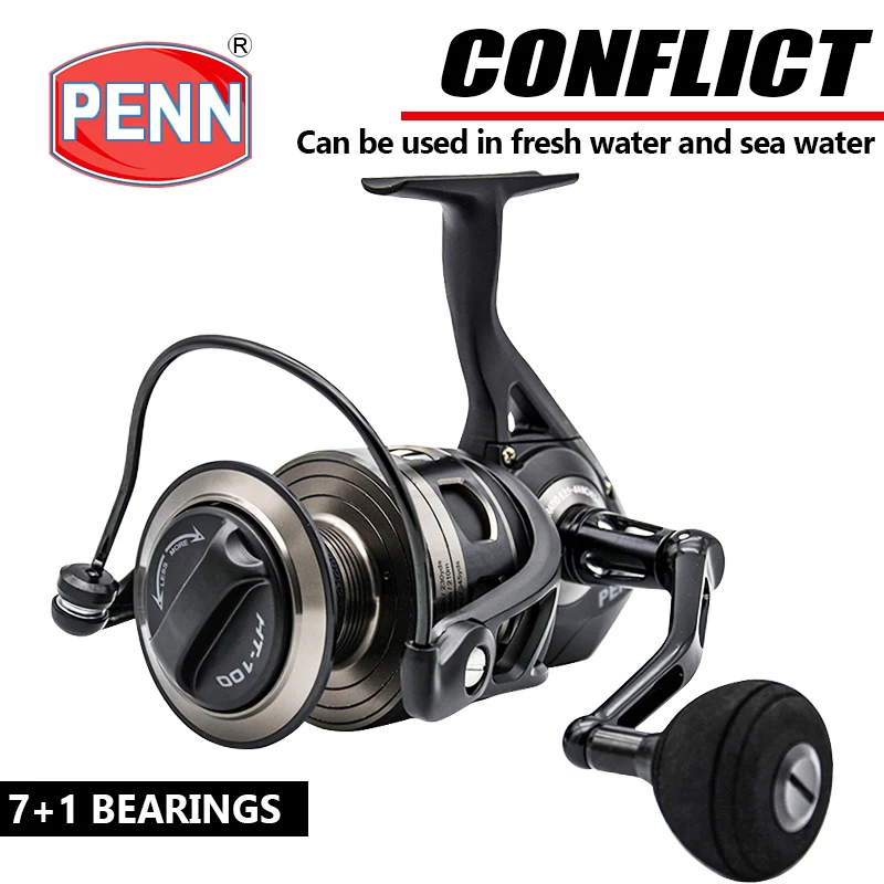 Original PENN CONFLICT Fishing Spinning Reels 2000-8000 7+1BB Gear Ratio  5.6/6.2 Sea Fishing Reel Saltwater Reel Fishing Wheel