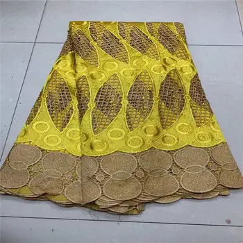 

African Lace Fabric 2020 High Quality Lace Yellow Nigerian Lace Fabrics French Tulle Lace Fabric For Wedding Sewing JUAN45B-6