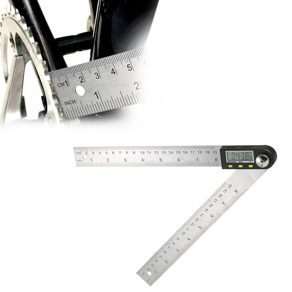  0-200mm/8 inches Stainless Steel Digital Protractor Angle Finder Ruler with Reversible Reading Hold