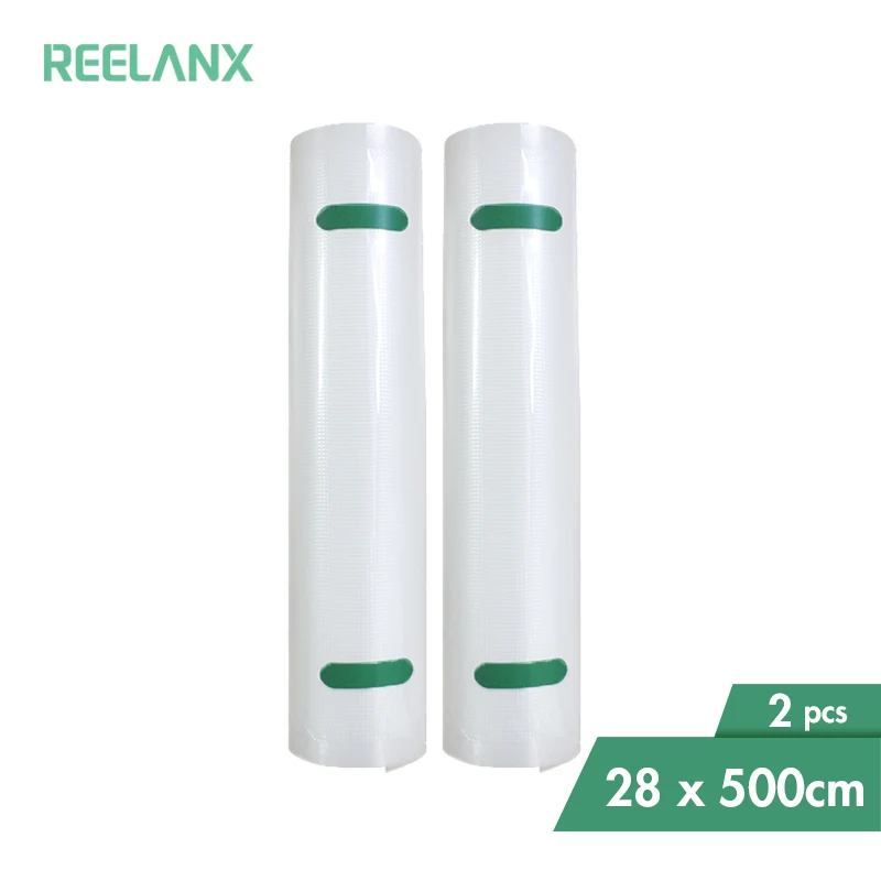 Вакуумные пакеты REELANX 2 рулона 28*500 см для пищевых вакуумных упаковщиков