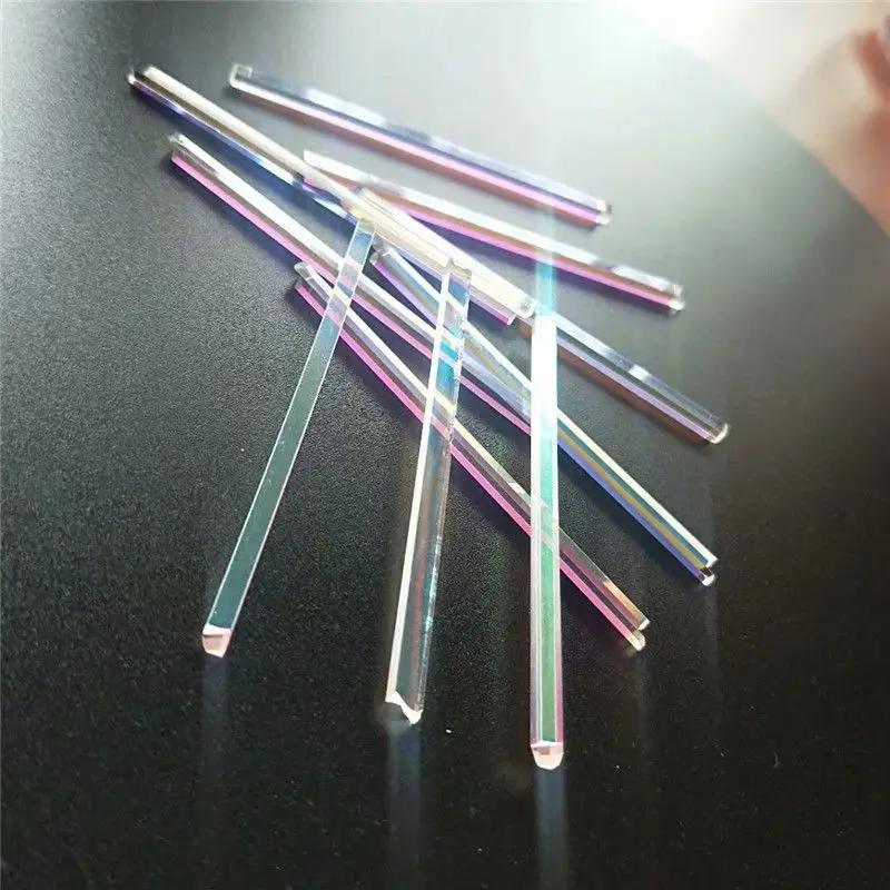 

10PCS 72mm Long Defective Optical Glass Prism DIY Decoration Rainbow Survey Light Experient Prisma