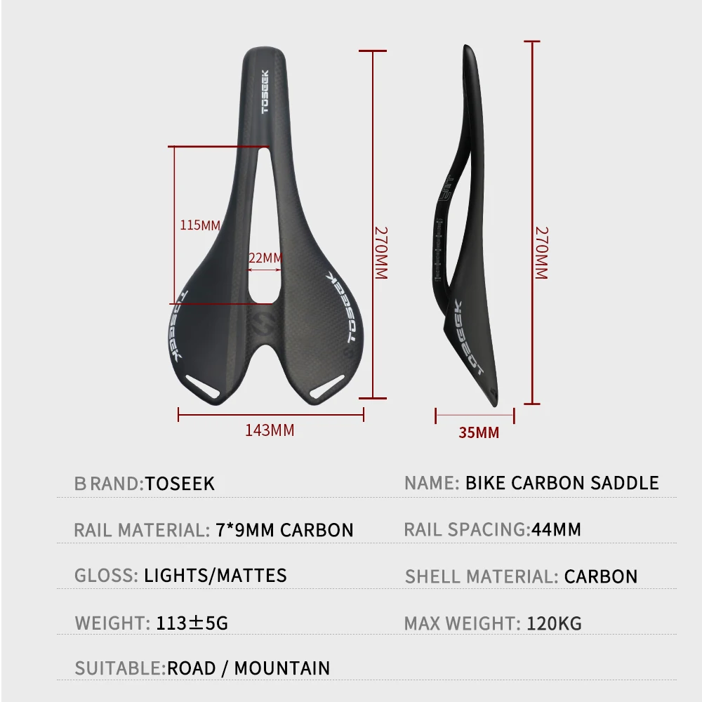 Bicycle Saddle Full Carbon Fiber Road MTB