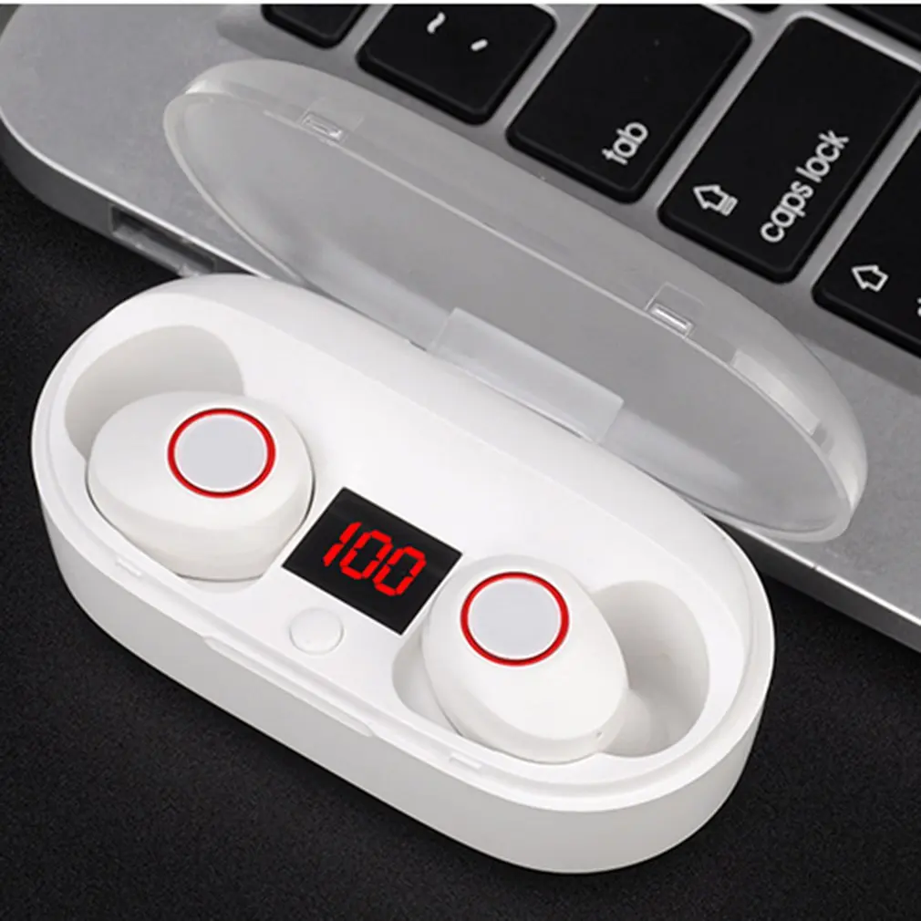 Беспроводные Bluetooth наушники, тяжелый бас, наушники-вкладыши, гарнитура с зарядной станцией Bluetooth 5,0, стерео спортивные наушники, спортивные