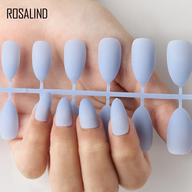 ROSALIND поддельные ногти матовые накладные 24 шт Съемные советы для наращивания