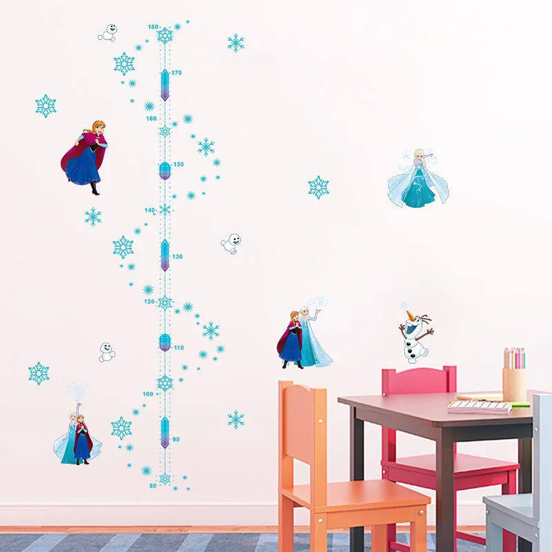 Cartoon Disney Frozen Anna Elsa Growth Chart PVC Wall Stickers For Kids Room Home Decor DIY Anime Wall Height Measure Art Decals Cartoon Disney Frozen Anna Elsa Growth Chart PVC Wall Stickers For Kids Room Home Decor DIY Anime Wall Height Measure Art Decals