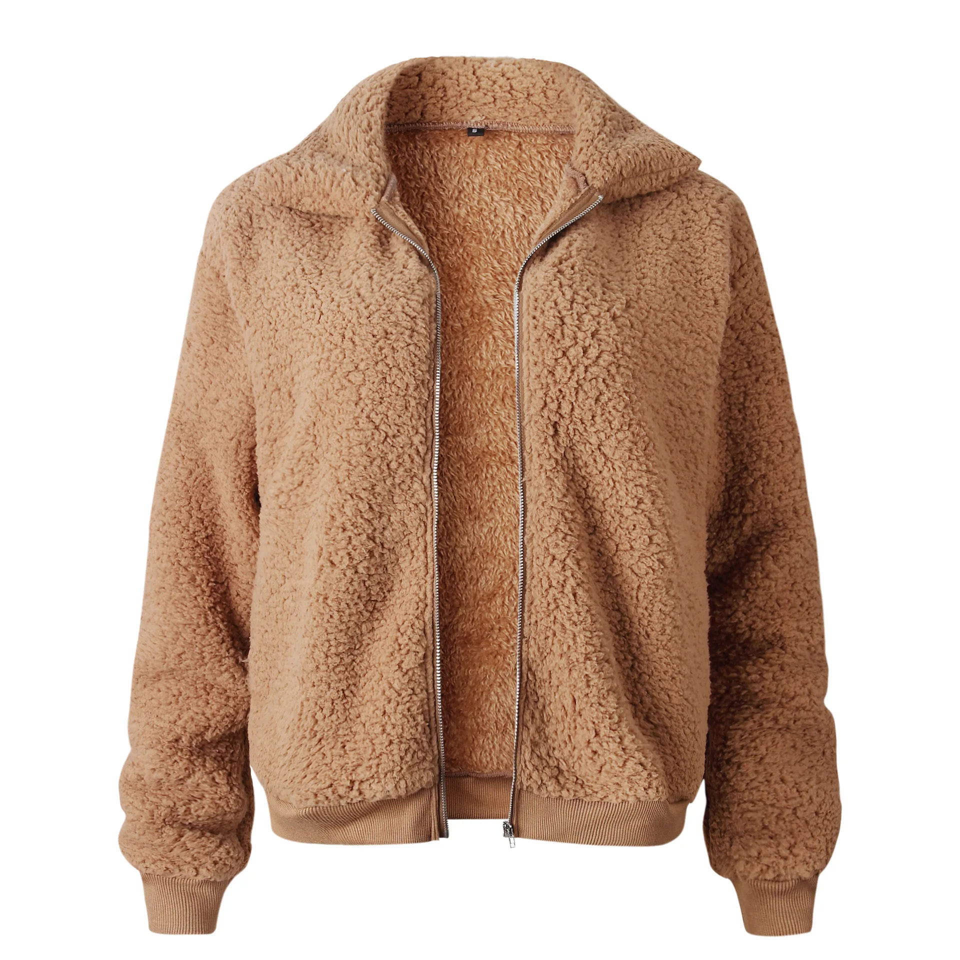 Greatest Fashion Short Coat Women 2019 Winter Warm Soft Jacket Long Sleeve Top Female Teddy Plush Casual Aut