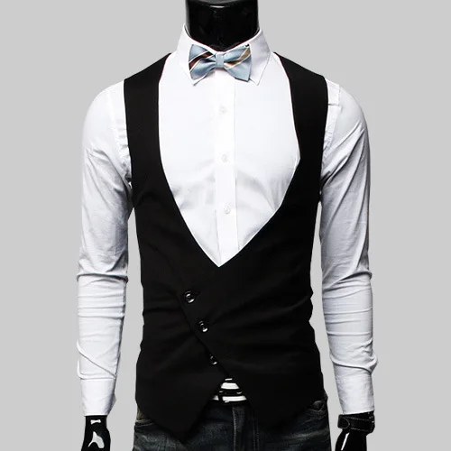 Свободный агент корейский стиль костюм жилет стилист волос жилет приталенный жилет