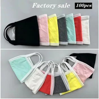 

100pcs In Stock Breathable PM2.5 Dust Proof Mask Women Fashion Cotton Mouth Mask Reusable Color Plain Anti pollution Washa