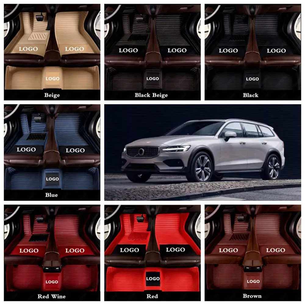 Сделанный на заказ Роскошный кожаный автомобильный коврик для Volvo V90 V40 C30 V60 автомобильный коврик покрытие автомобильные коврики для ног