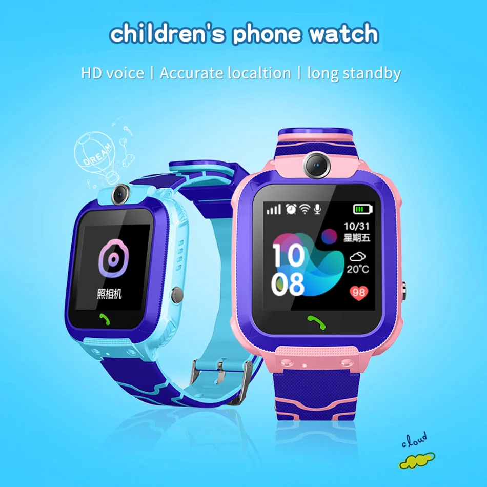 Relógio Smartwatch Infantil Q12 kids com rastreador - chat voz - sos - azul