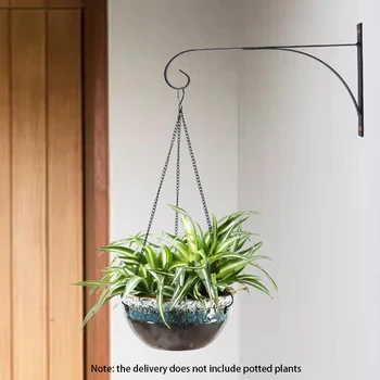 

Indoor Outdoor Hanging Plant Bracket Wall Hooks Patio Home Decor Garden For Flower Pots Retro Iron Balcony Wind Chime Lanterns
