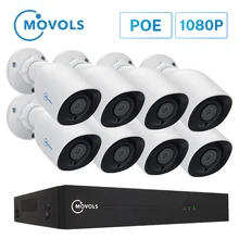 Movols 8CH 1080P POE NVR комплект H.265 камера безопасности Система 2.0MP ИК Крытый Открытый CCTV 8 шт. POE IP камера комплект видеонаблюдения