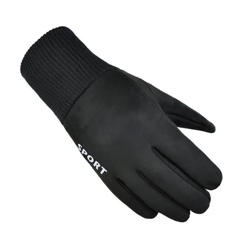 B Winter Cycling Gloves Touchscreen Gloves Women Men Thermal Suede With Wool Lined Texting Running Bicycle Gloves - Цвет: B