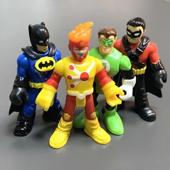 

4pcs Fisher DC SUPER Hero FIRESTORM Robin Batman 2.8inch Action Figures Boy Toys Gift