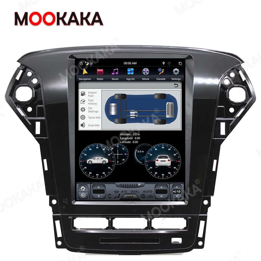 Tesla Style Vertical Screen Android 9.0 GPS Nagavition For Ford Mondeo MK4 2011-2013 Auto Or Manual Radio Carplay 4g+128GB PX6